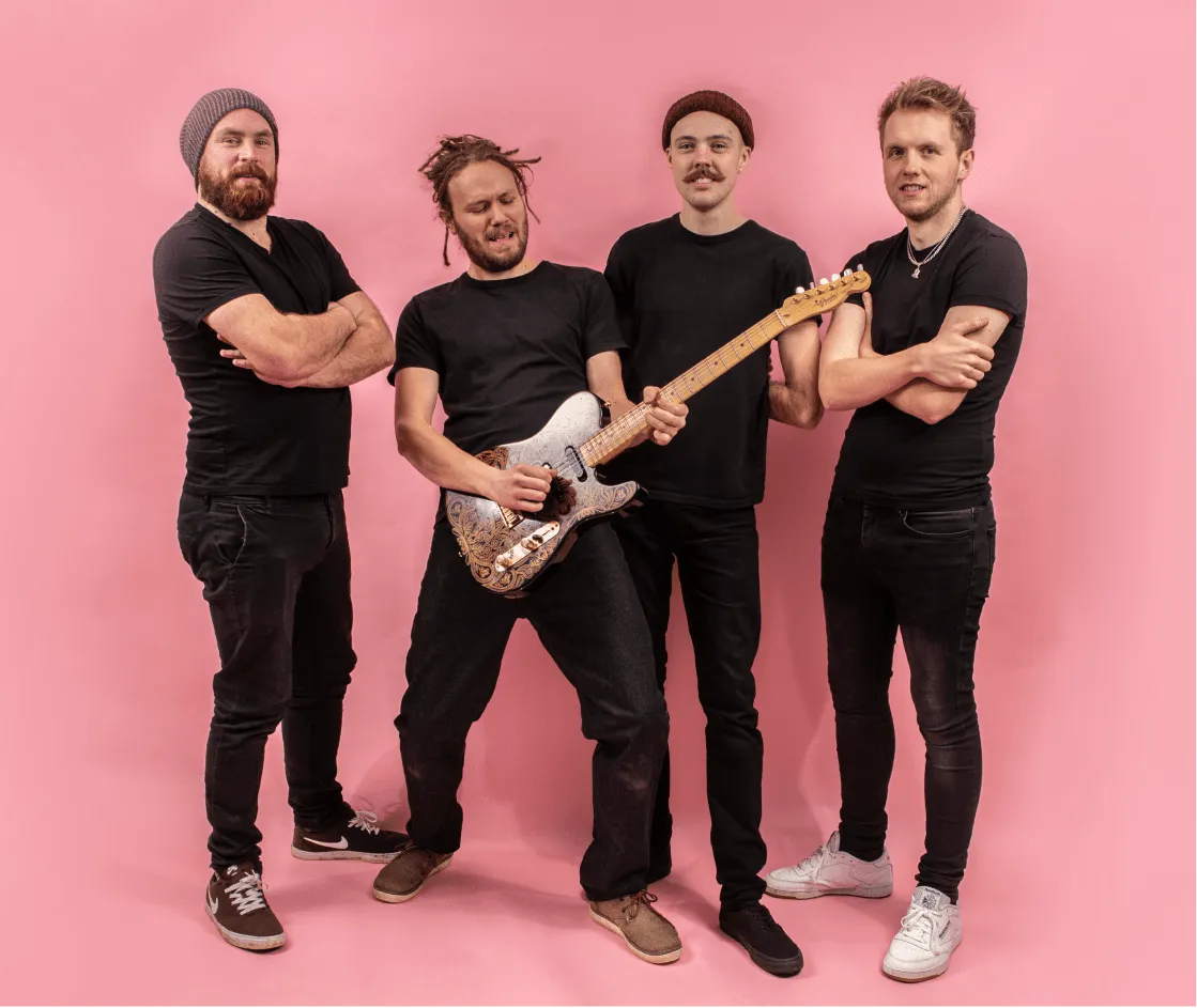 Capital Party Band with pink lighting